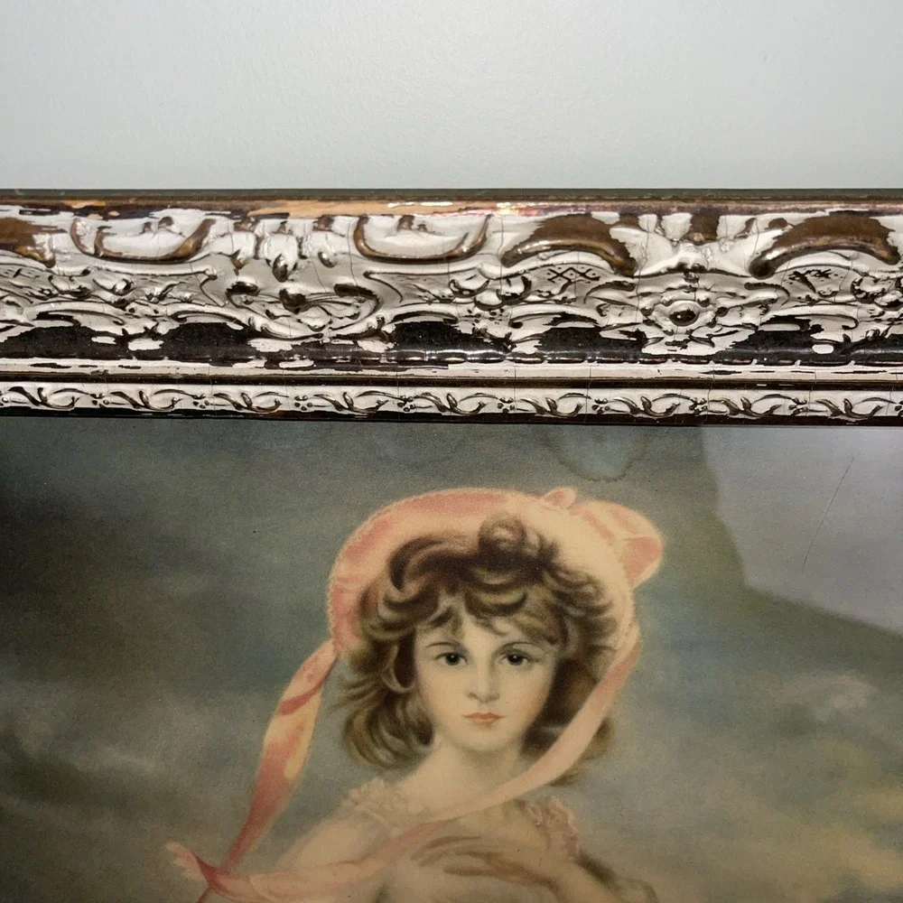 Vintage Pinkie Framed Print Wood Frame 1979 Beautiful 20 X 24‎